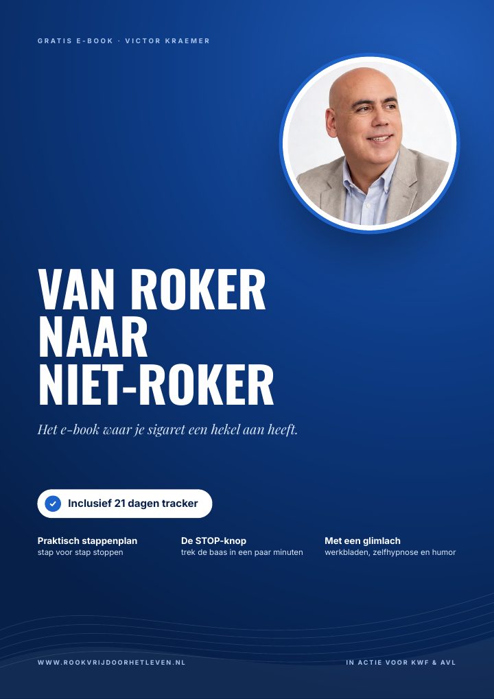 Omslag van het e-book Van roker naar niet-roker, met een portret van Victor Kraemer